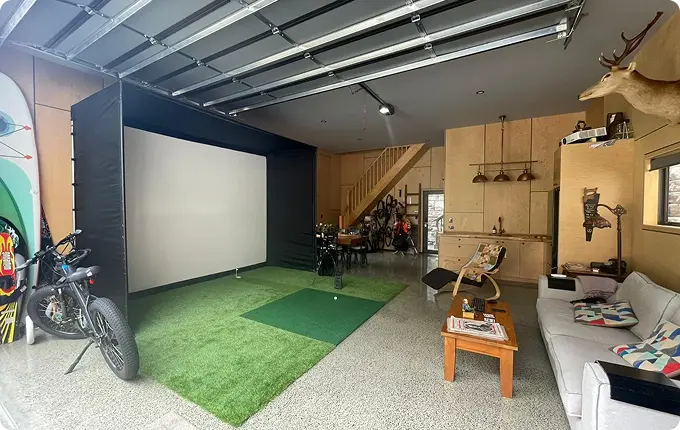 A GC3 set up in a standard single-car garage build.