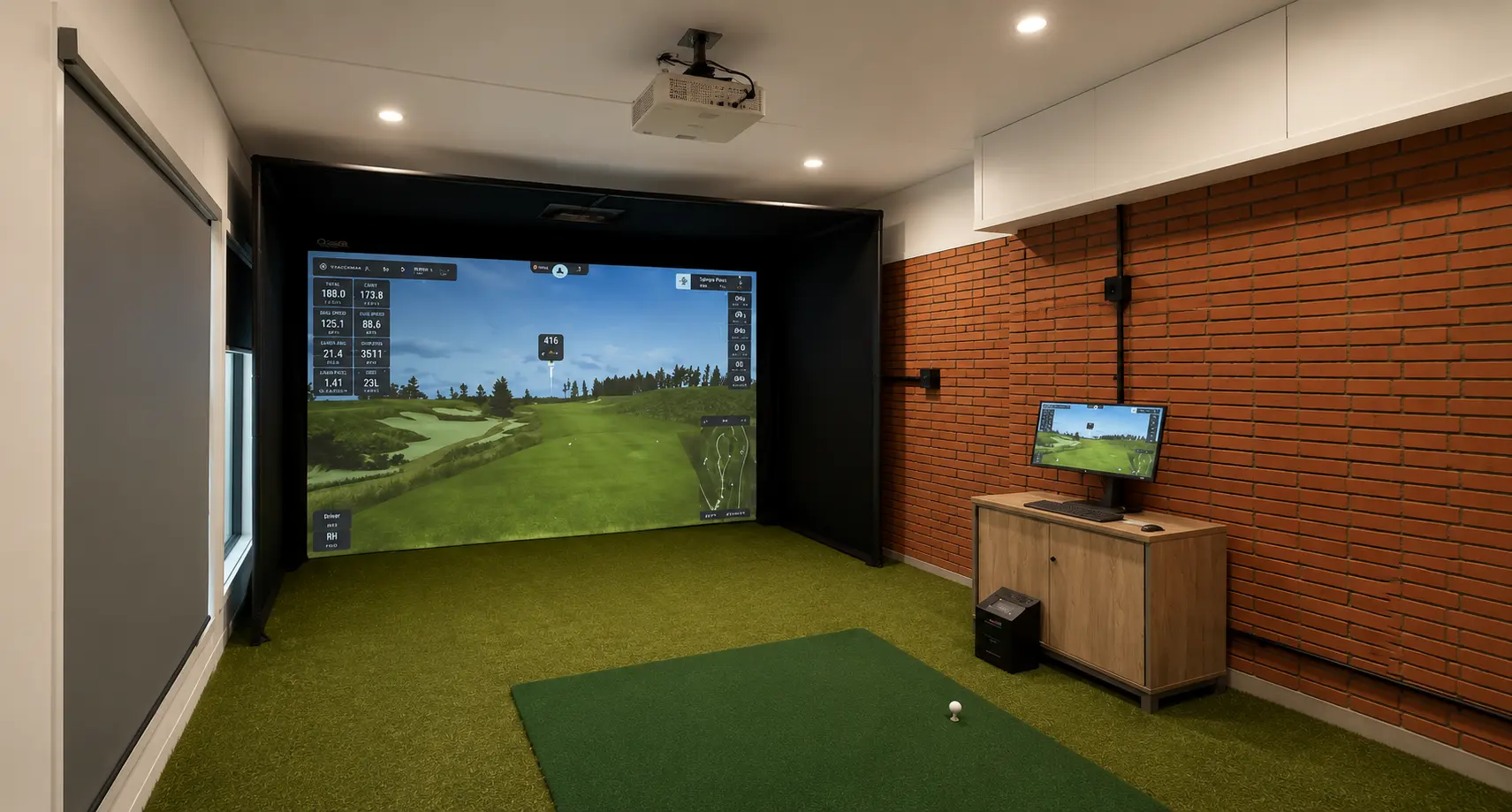 Golf Simulator Room With Short Throw Projector Nz